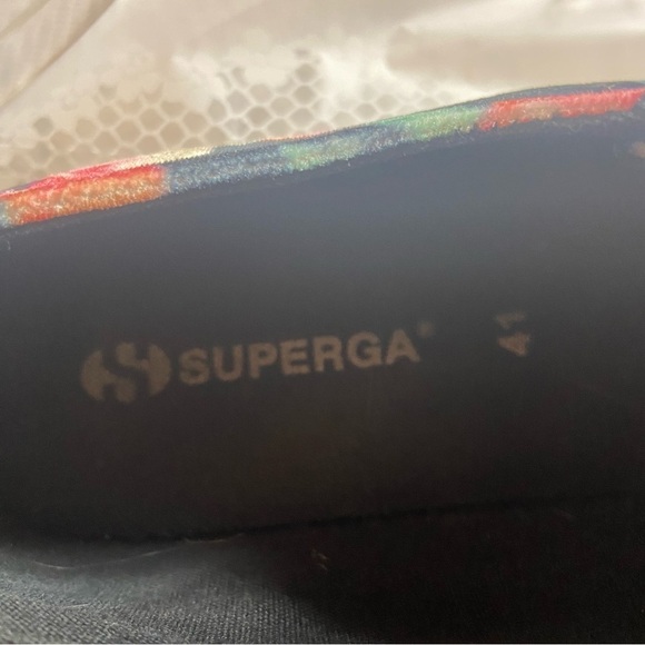 Superga Anthropologie Sneakers Floral Velvet Low Top Platform Women’s 9 1/2 - Picture 7 of 9